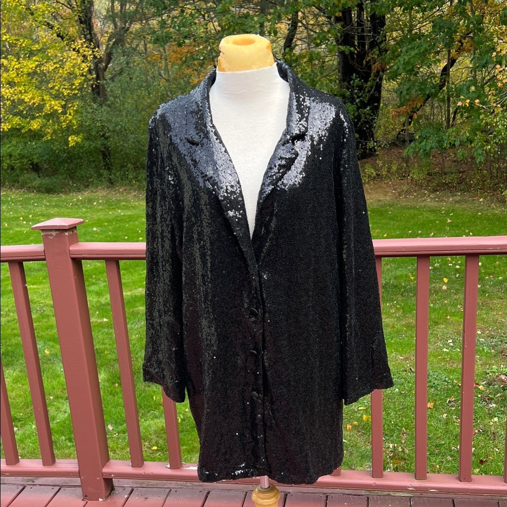 New! Zara woman XL Black Sequin blazer/jacket.